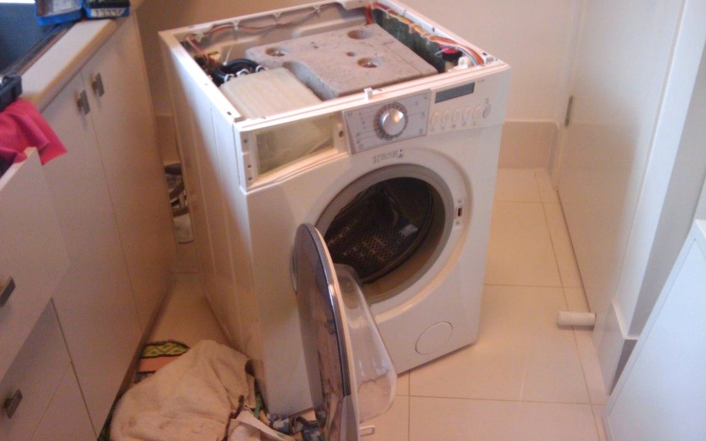 Washing machine opened up for repair
